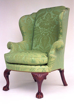 PHILADELPHIA WING CHAIR FRAME, MAHOGANY WITH AGED FINISH (C150)