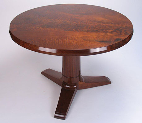 GAME TABLE , WALNUT AND CLARO WALNUT, 42" DIA. x 1 3/4" THICK, SINGLE BOARD TOP (T118)